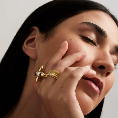 D'Oro Ring, 18KT Gold Plated