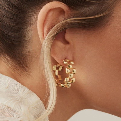 SIA HOOP EARRINGS, Polished Gold