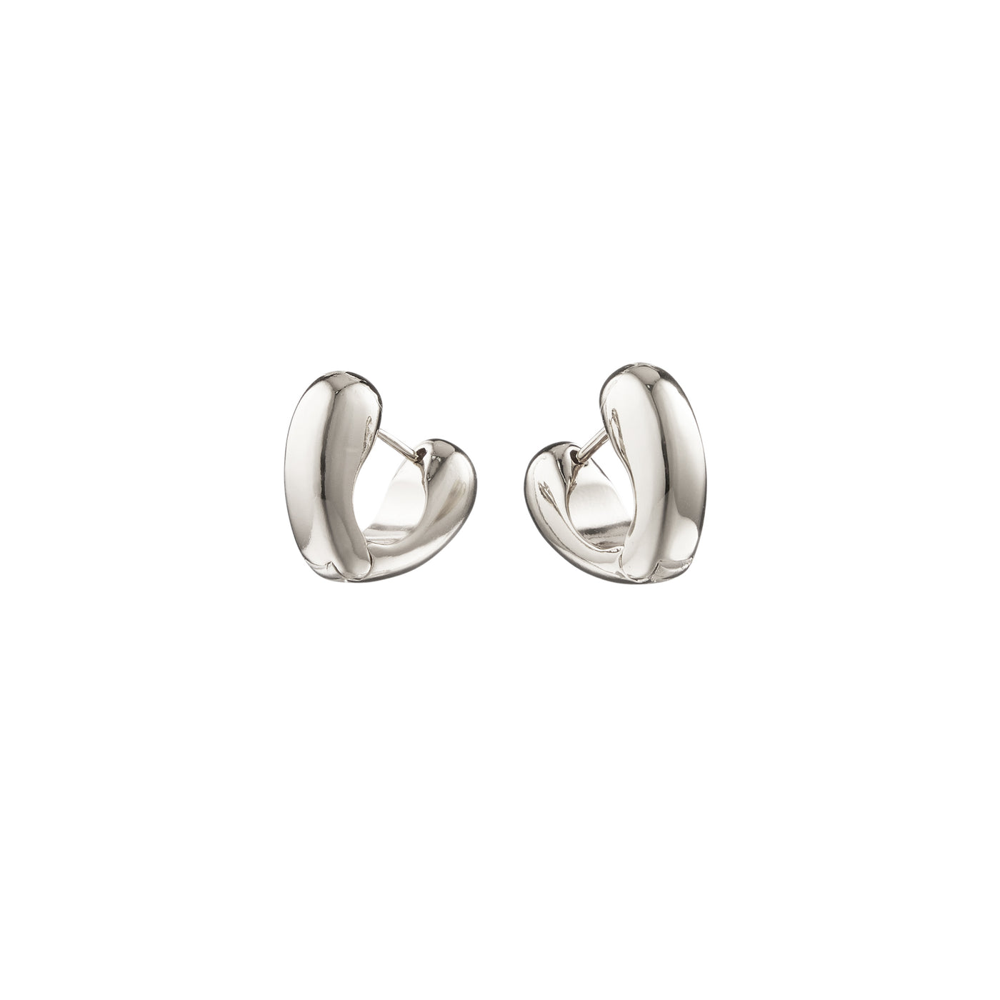LOVE HOOP EARRINGS, Silver