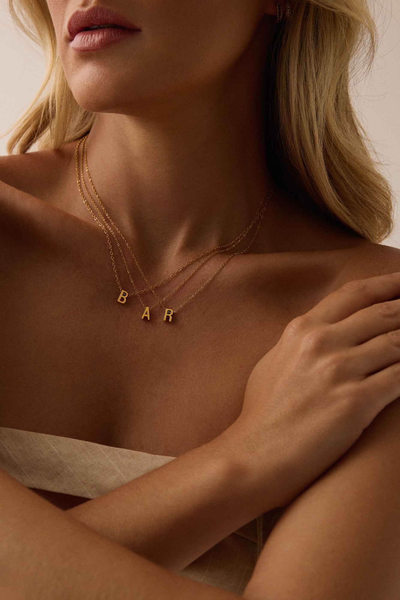 ALPHA CHARM NECKLACES, Waterproof / 18KT Gold Plating