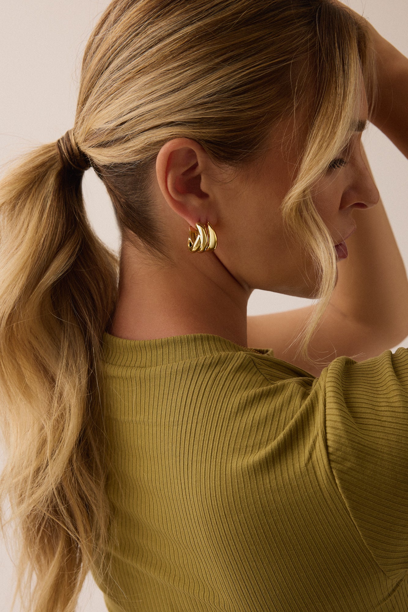LUCIA HOOPS, Polished Gold Plating