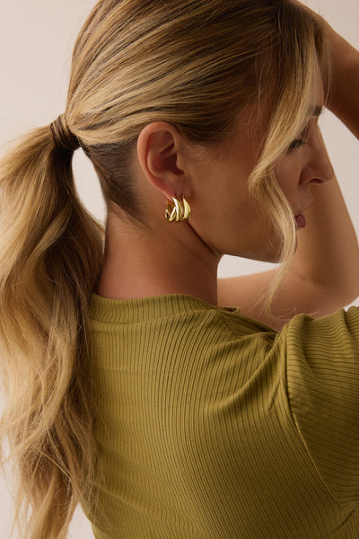 LUCIA HOOPS, Polished Gold Plating