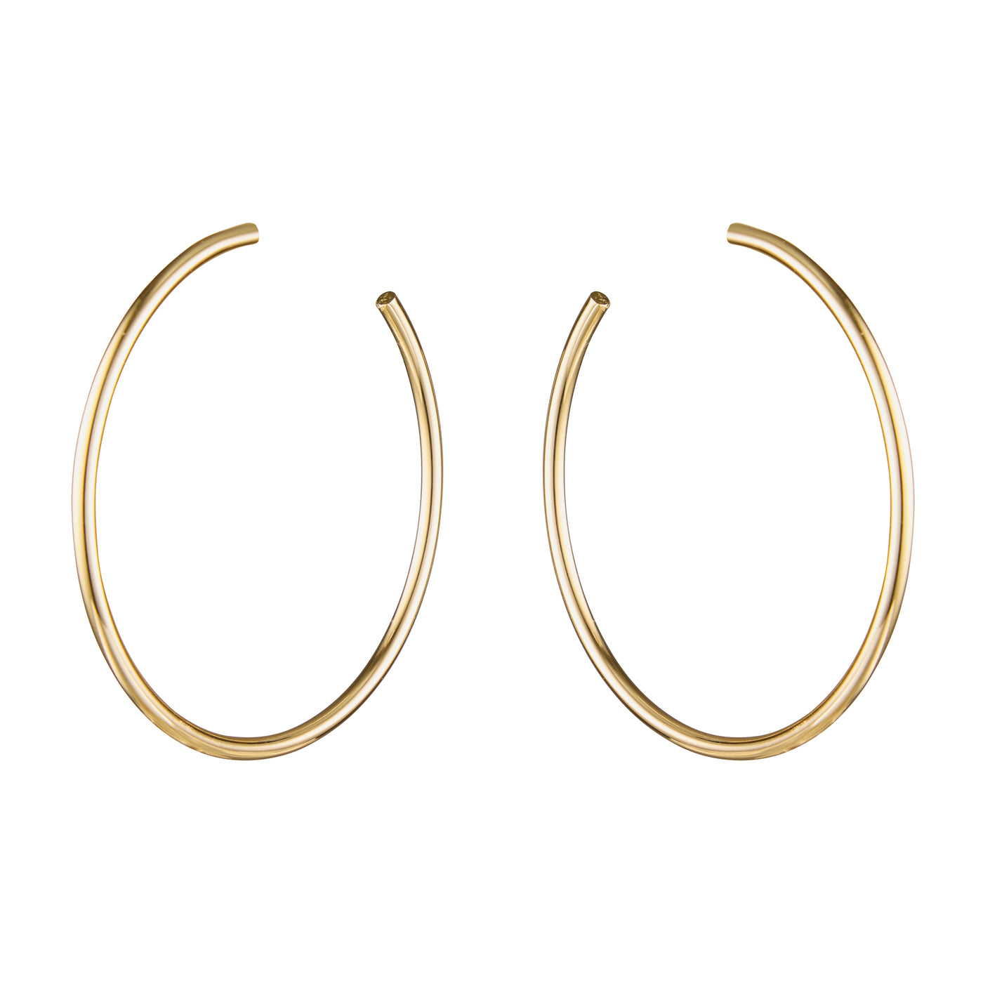 GRANDE FINE HOOPS, Polished Gold Plating