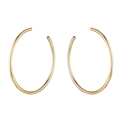 GRANDE FINE HOOPS, Polished Gold Plating