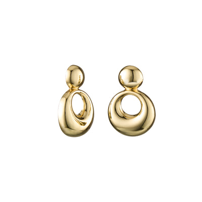 ROTONDO STATEMENT EARRINGS, 14K Gold Plating