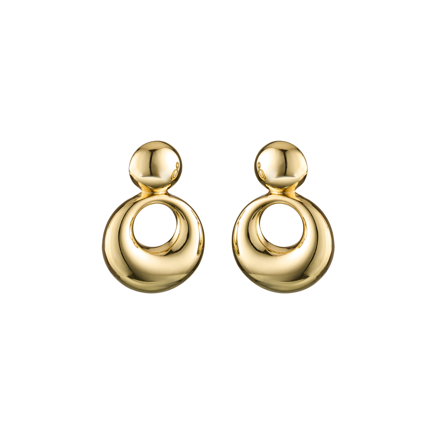 ROTONDO STATEMENT EARRINGS, 14K Gold Plating