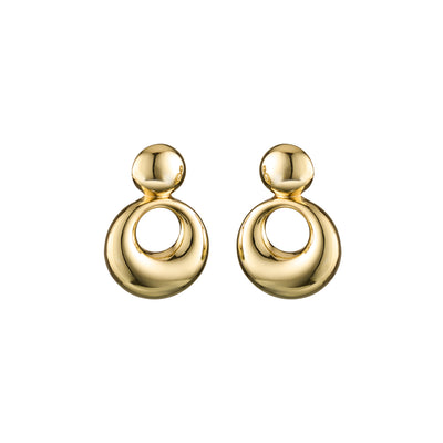 ROTONDO STATEMENT EARRINGS, 14K Gold Plating