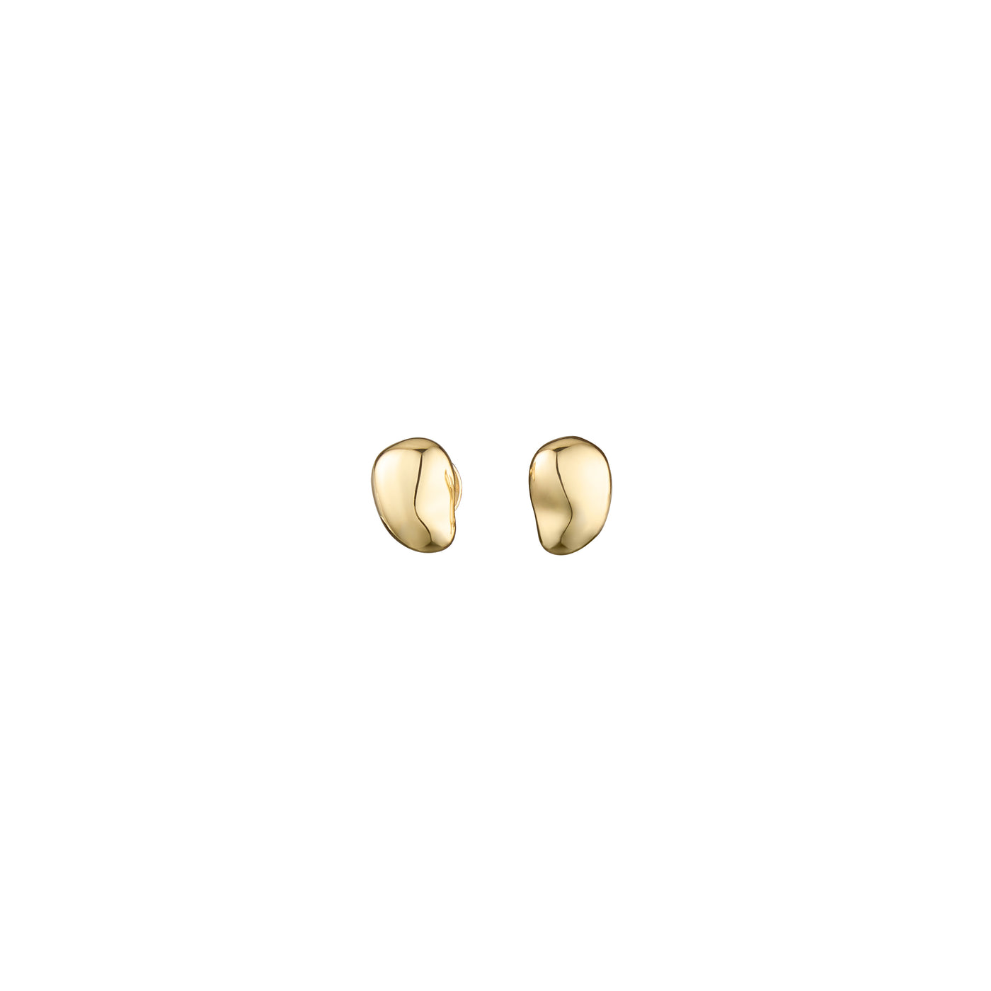 FAVA PICCOLA STUDS, 14K Gold Plating