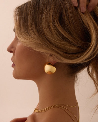 PALLINA GRANDE STUDS, Sterling Silver Plating