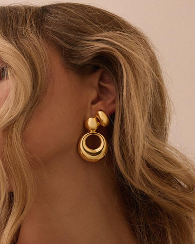 ROTONDO STATEMENT EARRINGS, Sterling Silver Plating