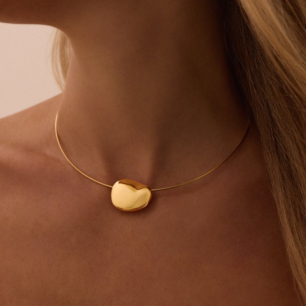 FAVA CHOKER, 14K Gold Plating