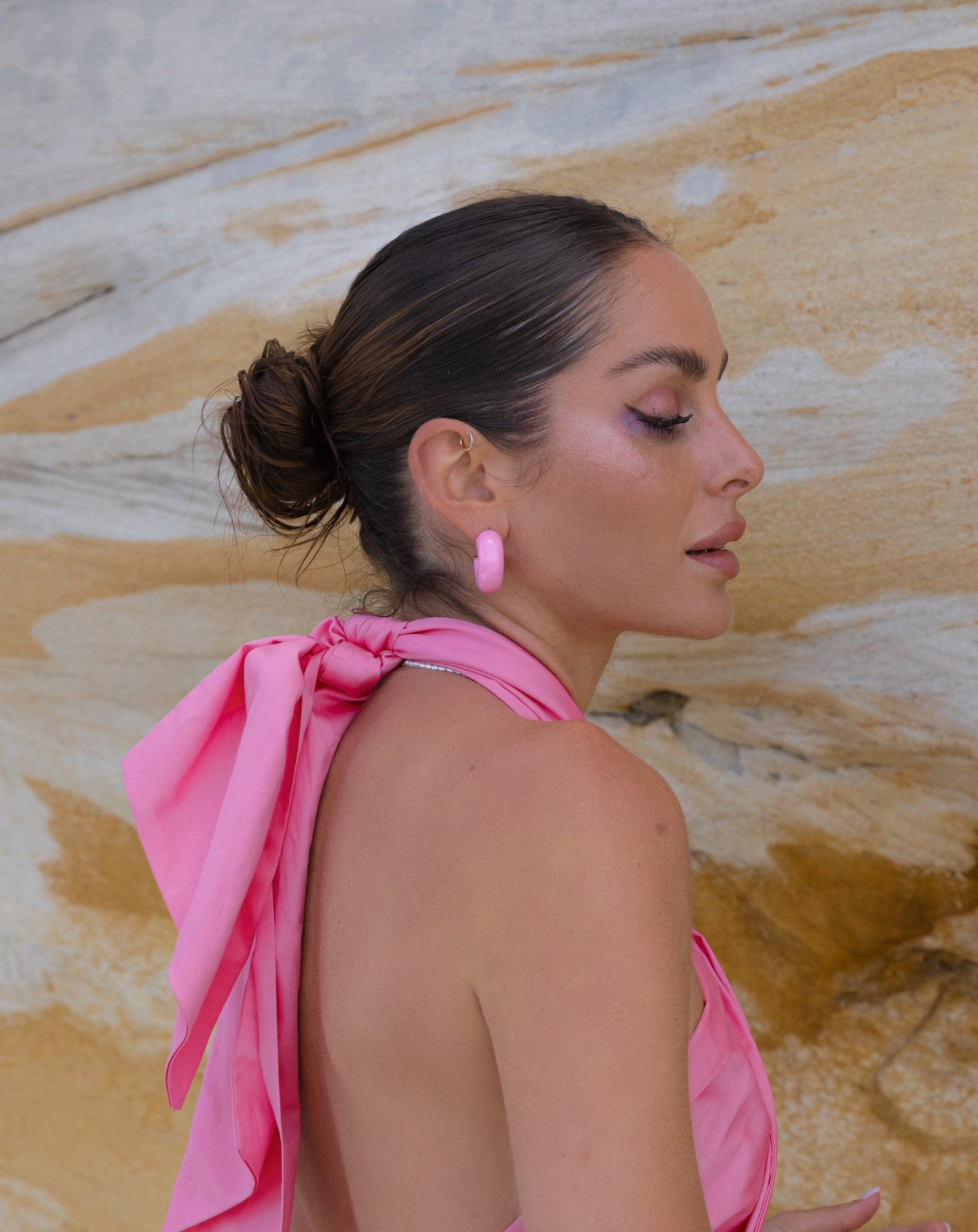 Ciambella Hoop Earrings Pink