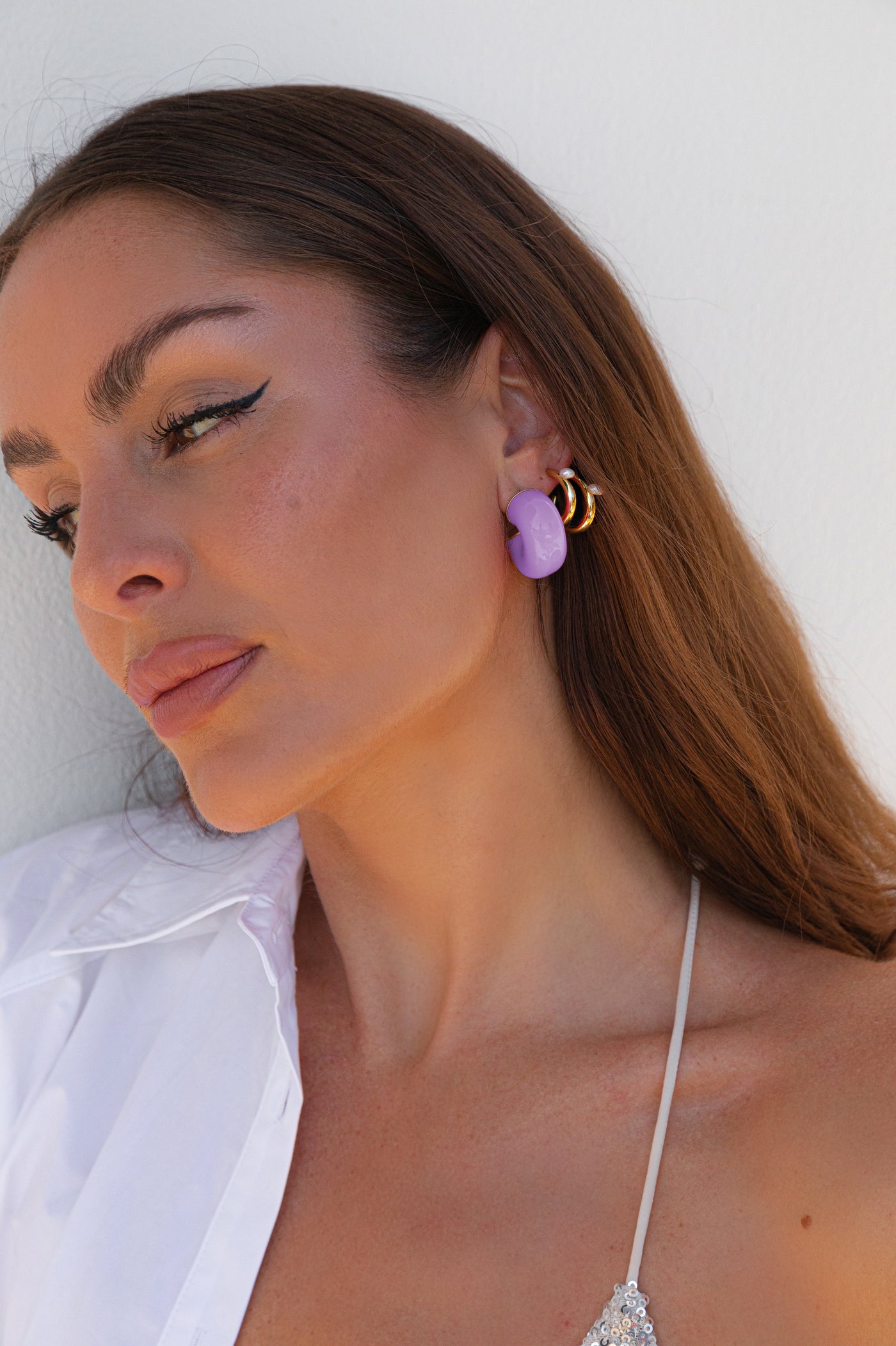 Ciambella Hoop Earrings,Lilac