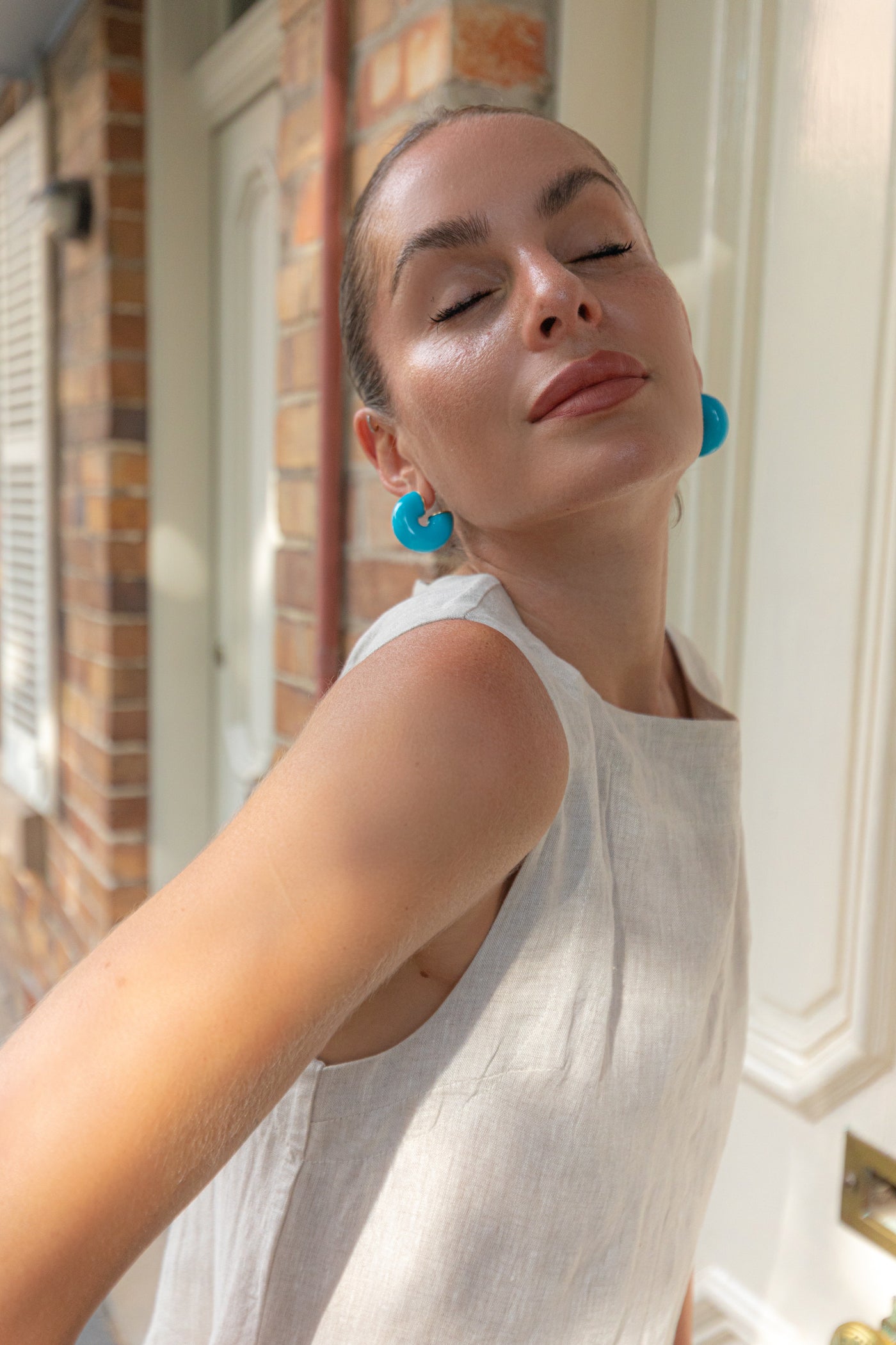 Ciambella Hoop Earrings, Turquoise